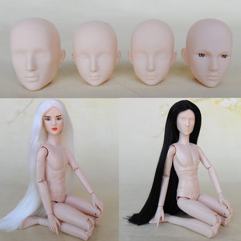 1/6 Nude 31cm muñeca 20 cuerpo BJD niño Príncipe blanco largo pelo negro novio DIY para muñecas ► Foto 1/6