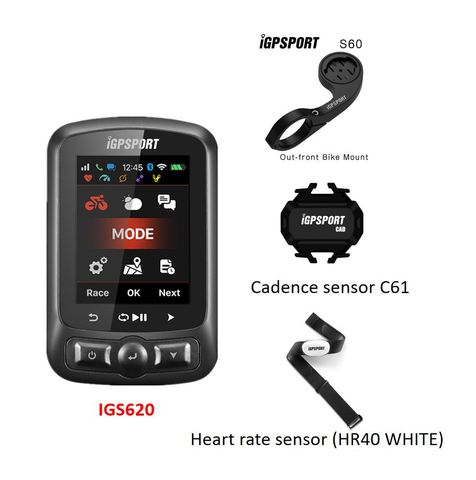 IGPSPORT-ordenador de ciclismo IGS620 con GPS, con ANT + bluewood, resistente al agua, sensor de ritmo cardíaco, accesorios para bicicleta ► Foto 1/6