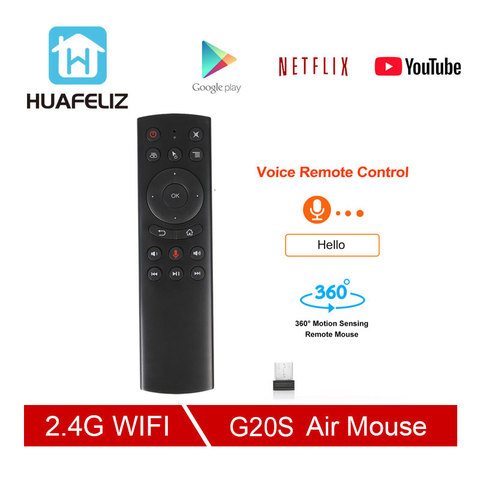 Control de voz G20 2,4G inalámbrico G20S Fly Air Mouse teclado giroscópico sensor de movimiento Mini Control remoto para Android TV Box PK G30 ► Foto 1/6