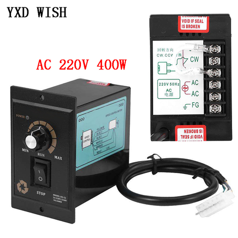 Controlador de velocidad del Motor AC 220 V, regulador de velocidad Digital ajustable de 50Hz y 400W, controlador de velocidad del Motor de 0 a 1450rpm, CA 220 V ► Foto 1/5