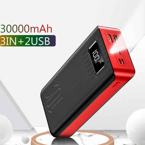 Banco de energía de 30000 mAh para Xiaomi, Banco de energía portátil con pantalla Digital LED, USB Dual, externa, 30000 mah ► Foto 1/6