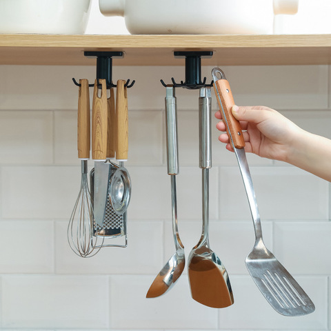 Para la cocina organizador y de almacenamiento de cocina, los organizadores giratorio Rack accesorios gabinete organizador gancho de almacenamiento Rack ► Foto 1/6