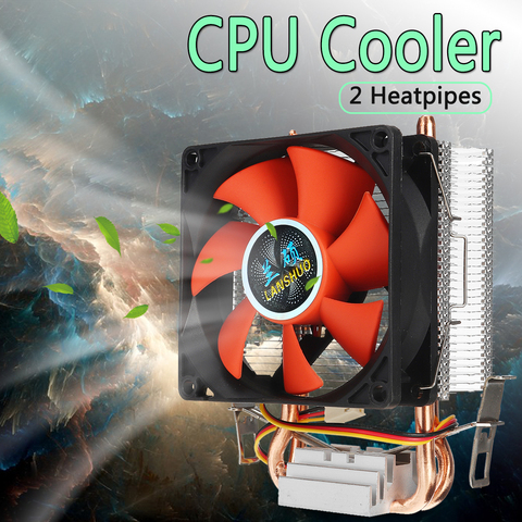 Mini disipador de calor para CPU, ventilador de enfriamiento de ordenador para LGA 775/AM2 AMD3 1155/1156 AMD, 8cm, 2 tubos de calor, Envío Gratis ► Foto 1/6