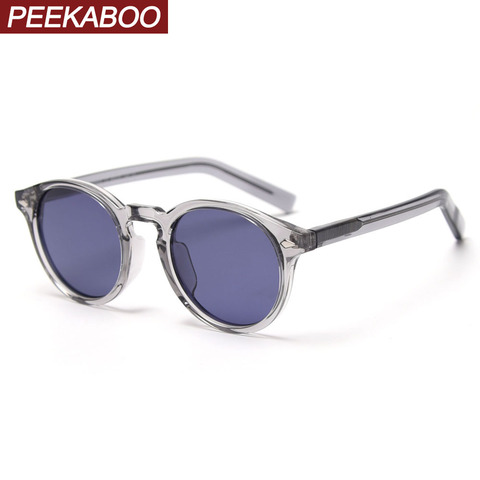 Peekaboo-gafas de sol con montura redonda para mujer, anteojos masculinos transparentes con protección uv400, polarizados, color marrón, estilo coreano, tr90, 2022 ► Foto 1/6