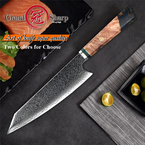 Grandsharp-cuchillo de Chef de Damasco japonés de 67 capas, cuchillo de acero de Damasco de cocina de acero, VG-10, Damasco, regalo para picar carne, 8,2 pulgadas ► Foto 1/6