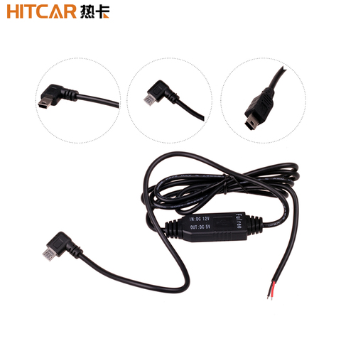 Convertidor de corriente de 12V a 5V CC, cargador de corriente de coche con cable duro Micro Mini USB para GPS, teléfono, cámara grabadora DVR, 1/3 metros ► Foto 1/5