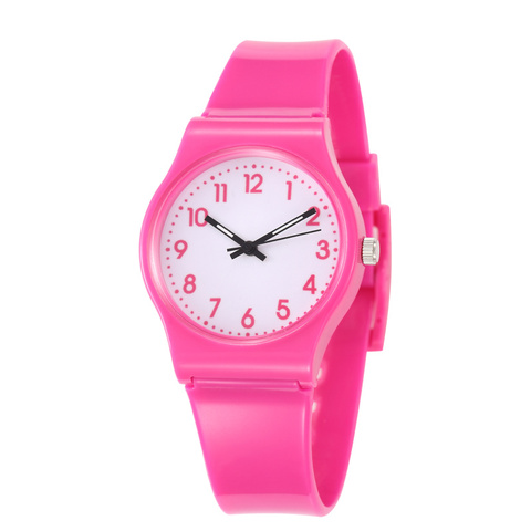 Reloj de deportes nuevos para niños, pulsera de cuarzo resistente al agua, de silicona rosa, para niños y niñas ► Foto 1/6