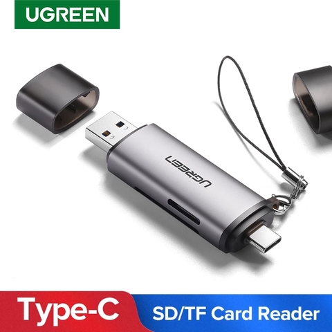 Ugreen-lector de tarjetas USB tipo C a SD, microSD, TF, OTG, accesorios para PC y portátil, adaptador de tarjeta SD inteligente, 3,0 ► Foto 1/6