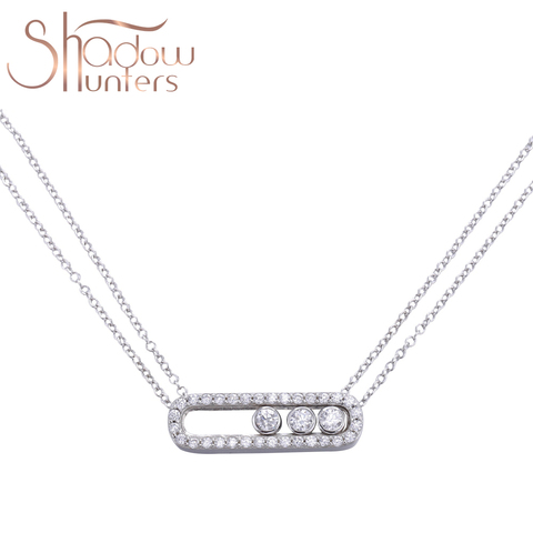 SHADOWHUNTERS-collares colgantes de piedra de doble movimiento para mujer, Plata de Ley 925 auténtica, joyería de plata de ley 925 ► Foto 1/6
