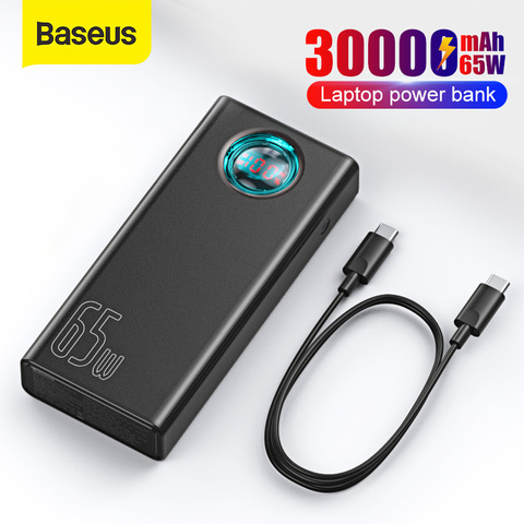 Baseus-Banco de energía de 30000mAh y 65W, Powerbank de carga rápida QC3.0 para ordenador portátil, cargador de batería externo para iPhone, Samsung y Xiaomi ► Foto 1/6