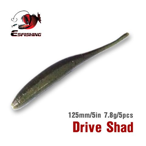 Esfishing suave señuelo barato brillo de cebo 5 piezas 12.5cm7.8g Esfishing conducir Shad Wobbers para la pesca carpa calamar PVA de pesca ► Foto 1/6