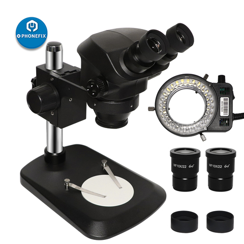 Microscopio con Zoom Binocular 7X-45X, Microscopio Focal estéreo, inspección, reparación de PCB, gafas, luz LED para reparación de teléfonos ► Foto 1/1