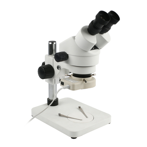 Microscopio con Zoom Binocular WF10X/20, Visor de vista panorámica, Kit de Microscopio estéreo de 56 Anillo de luz LED para soldadura PCB de teléfono, 7X- 45X ► Foto 1/5