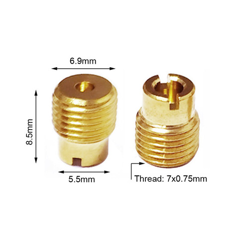 Jet principal de aire de 7mm para carburador de motocicleta, 7x0,75mm, Kawasaki, Keihin, FCR, WH100T, SCR-100CC, tamaño 50-100 ► Foto 1/2