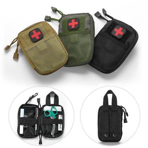 Kit de primeros auxilios militar portátil para coche, bolsa vacía para tratamiento de emergencia, resistente al agua, para senderismo ► Foto 1/6