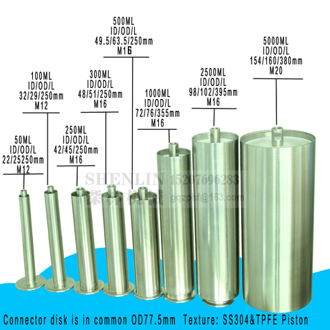 SHENLIN-cilindro de tubo de pistón de acero inoxidable, máquina de llenado de 100ml, 300ml, 500ml, 1000ml, SS304 y PTEF ► Foto 1/1