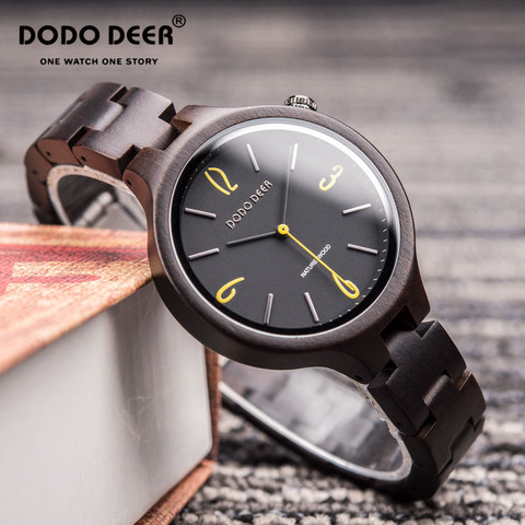 DODO-Reloj de madera con diseño de ciervo para Mujer, accesorio de pulsera de estilo informal, Delgado, a la moda, regalo único, envío directo ► Foto 1/6