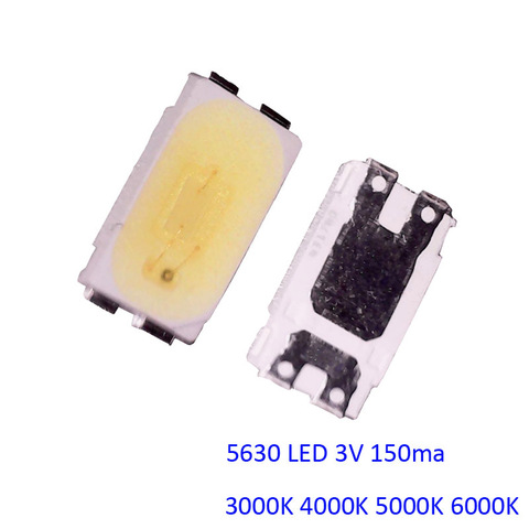 Chip LED muy grande, 0,5 W, 5630, 100 Uds., 5000K, 3000K, 3,0-3,4 V, 150ma, entrega rápida ► Foto 1/3