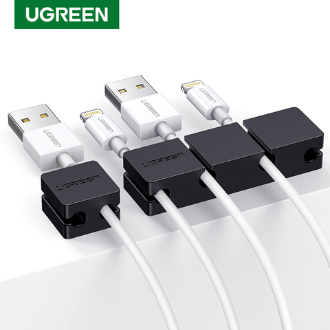 Ugreen-organizador de Clips de Cable, Cable USB de silicona, Flexible, Clips de gestión de cables, soporte de Cable para ratón, auriculares ► Foto 1/6