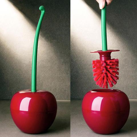 Cepillo para inodoro con forma de hermosa cereza, juego de escobilla y soporte para inodoro Mooie Cherry Vorm, Borstel ► Foto 1/6