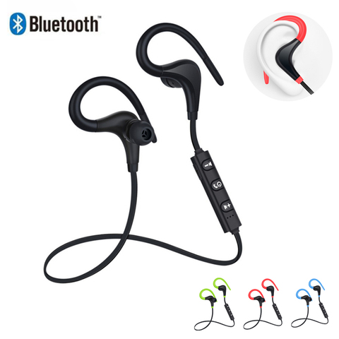 Auriculares estéreo inalámbricos con Bluetooth, cascos deportivos con gancho para la oreja, reducción de ruido con micrófono para IPhone, Huawei y Xiaomi ► Foto 1/6