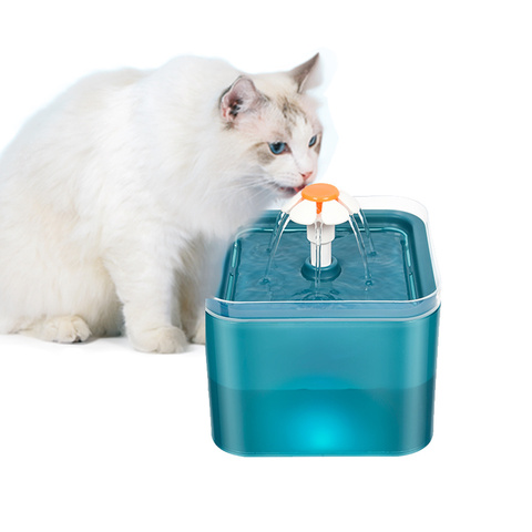 Fuente de bebida para gatos automática con iluminación LED, dispensador de agua con USB para mascotas, con filtración de recirculación para agua limpia y fresca ► Foto 1/6