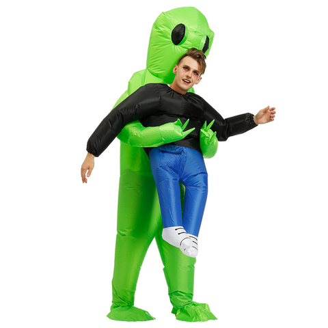 Disfraz de extraterrestre inflable verde, disfraz de cosplay, traje de fiesta, disfraz de Halloween unisex para niños adultos ► Foto 1/6