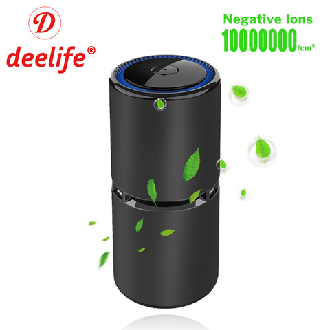 Deelife-ionizador purificador de aire para coche, generador de aniones, iones negativos, 12V, limpieza iónica automotriz ► Foto 1/6