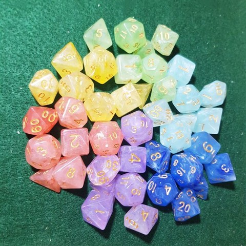 Juego de dados poliédricos para juegos de mesa, juego de 7 unidades, dados de entretenimiento, d & d d4 d6 d8 d10 d % d12 d20 ► Foto 1/6