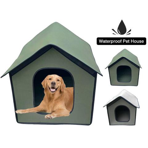 Casa para mascotas impermeable para exteriores, caseta para perros y gatos, refugio plegable para mascotas, para interiores y exteriores, para dormir ► Foto 1/6