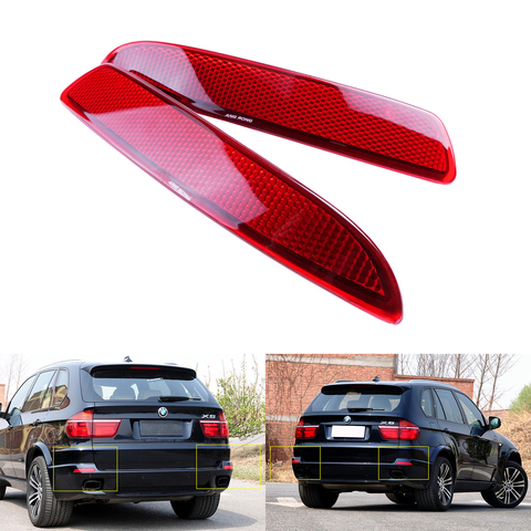 ANGRONG rojo lente Reflector de parachoques trasero luz L + R par para BMW X5 E70 2006-2013 ► Foto 1/6