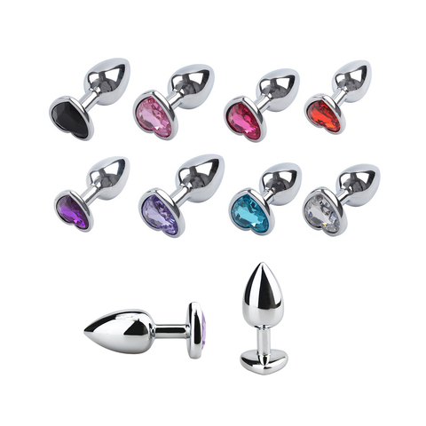 Juguetes sexuales con forma de corazón para hombres y mujeres, tapón Anal suave de acero inoxidable, joyería de cristal, entrenador, consolador Anal, tienda Sexy ► Foto 1/6