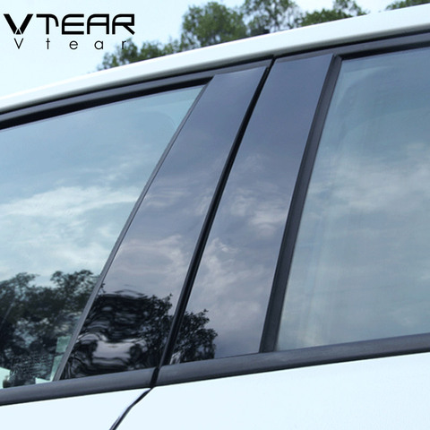 Vtear para Hyundai Solaris/Solaris 2 ventana BC Pilar pegatina brillante Negro trim anti rasguño de la superficie del espejo accesorios de la cubierta ► Foto 1/6