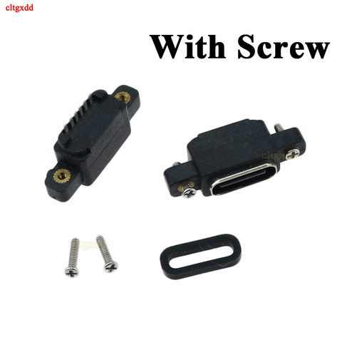 Conector USB 3,1 tipo C de 6 pines hembra SMD DIP con orificio de tornillo para diseño de PCB DIY, puerto de carga rápida de alta corriente, 5-10 Uds. ► Foto 1/6