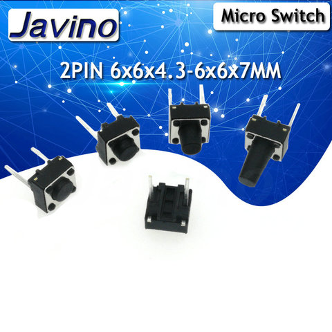 ¡20 piezas medio 2pin 6x6x4! 3/5/6/7/8/9/10mm interruptor pulsador táctil de 6x6x4,3mm 6x6x5mm 6x6x6mm 6x6x7mm ► Foto 1/6