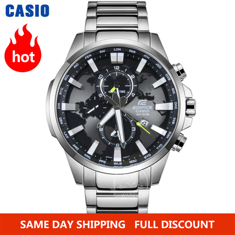 Casio Edifice reloj hombres explosión marca de fábrica superior situado a nuevo cuarzo reloj 100m resistente al agua los hombres ver deporte militar muñeca relojes reloj Dual Dial mundial tiempo luminoso relogio reloj ► Foto 1/5