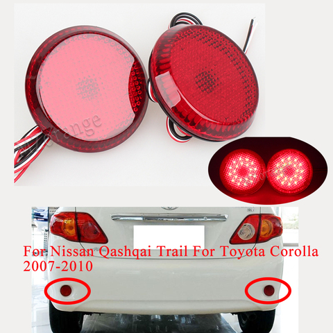 1 par cola parada luces de freno para Toyota Corolla 2008-2010 para Nissan Qashqai Reflector de parachoques trasero lámpara de señal de vuelta de luz de niebla ► Foto 1/6