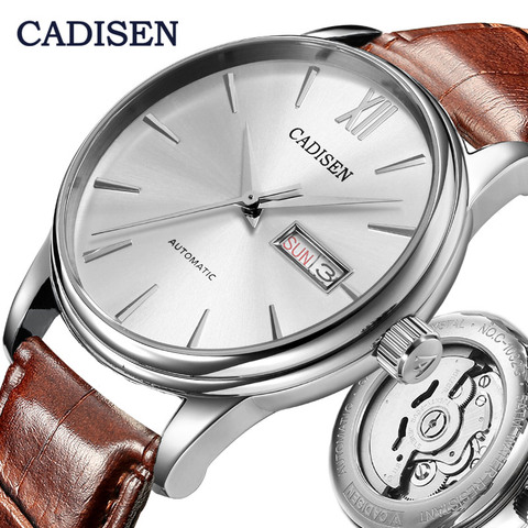 CADISEN-Reloj de pulsera para hombre, accesorio masculino de pulsera resistente al agua con mecanismo automático de movimiento japonés HN36A, correa de cuero genuino hecha de forma Original ► Foto 1/6