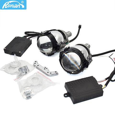 Ronan-mini lentes de proyector LED bidireccional, 5000K, Instalación universal, retrofit, H1, H4, H7, para estilo de coche ► Foto 1/6