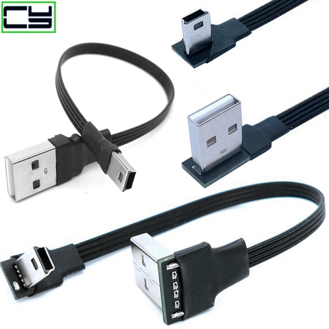 Cable de datos USB A macho A Mini USB B, 5 pines macho, 90 grados, MP3/Adaptador de ángulo izquierdo/Derecho, sincronización de carga, 0,25 M, 0,5 m1m ► Foto 1/6