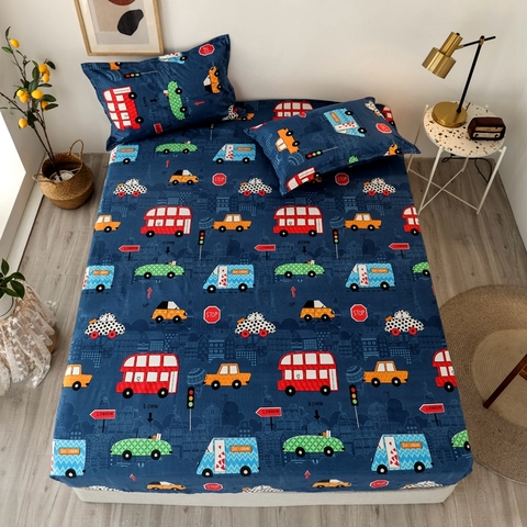 Bonenjoy-sábana de goma con estampado de dibujos animados para niños, Sábana ajustable para cama, 3 uds. ► Foto 1/6