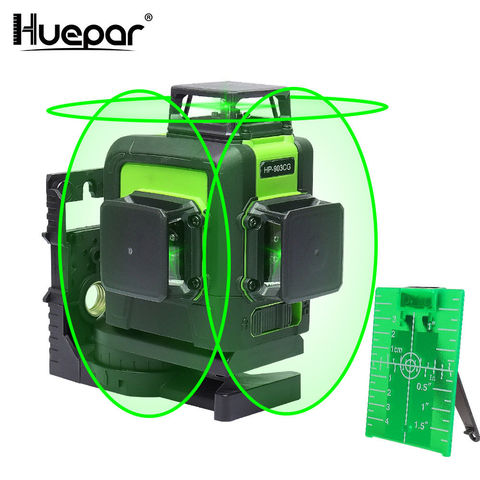 Huepar-Nivel láser de línea cruzada 903CG, herramienta de nivelación 3D de 12 líneas, haz de luz verde, nivelado automático, 360, cruce Horizontal y Vertical ► Foto 1/6