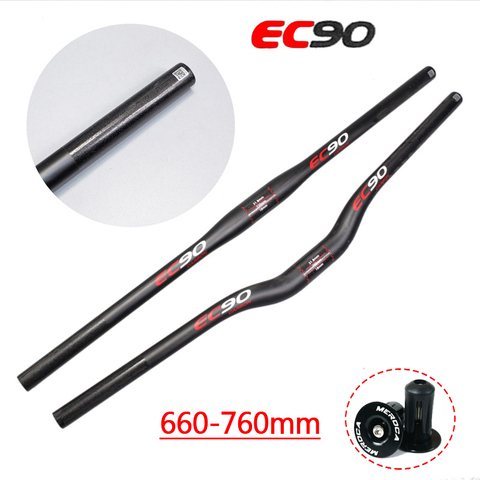 EC90/25,4/31,8mm carbono manillar de bicicleta de montaña Horizontal manillar Barra de manejo de ciclismo 660-760mm bicicleta accesorios ► Foto 1/6