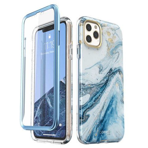 I-blason-funda para iPhone 11 Pro, carcasa de mármol brillante de cuerpo completo, Protector de pantalla incorporado, 5,8 