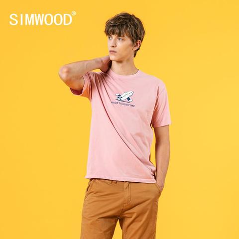 SIMWOOD-Camiseta con estampado divertido para hombre, tops de talla grande de algodón 100%, camisetas finas transpirables de alta calidad, SJ170712, novedad de verano de 2022 ► Foto 1/6