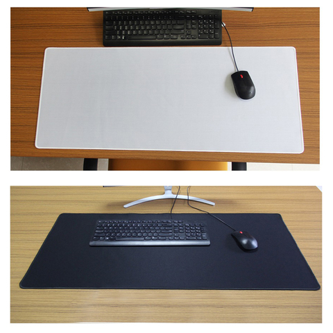 Alfombrilla de ratón grande para ordenador, alfombrilla de goma protectora de escritorio personalizada, para teclado de ordenador, color blanco y negro ► Foto 1/6