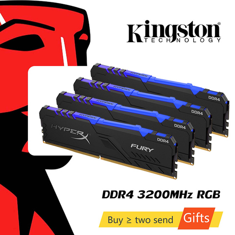 Kingston HyperX FURY DDR4 RGB Memoria 2666MHz 3000MHz 3200MHz 3600MHz RAM DIMM XMP 8GB 16GB Memoria Rams ddr4 para escritorio Memoria ► Foto 1/6