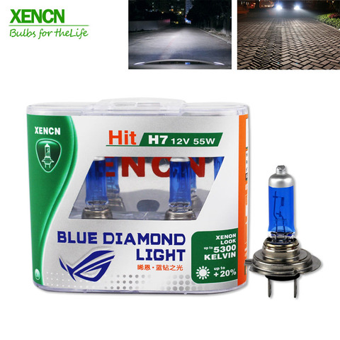 XENCN H7 12 V 55 W 5300 K Diamante Azul luz de la linterna del coche bombilla halógena final blanco lámpara de cabeza para vw polo land rover nuevo 2 piezas ► Foto 1/6