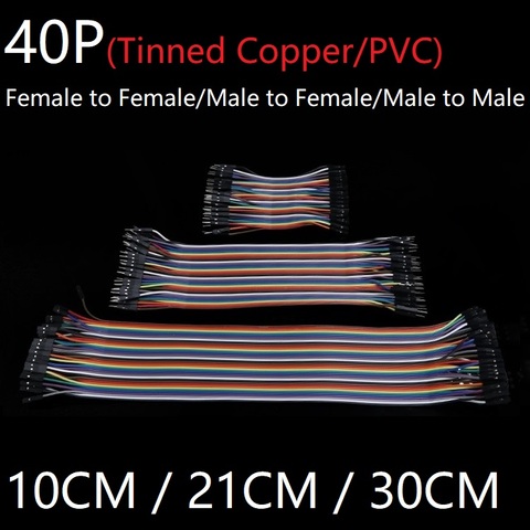 40 Uds jersey de alambre de 10CM, 21CM 30CM pines macho a macho Cable hembra a hembra Kit DIY de línea de 2,54mm para PCB Arduino ► Foto 1/6