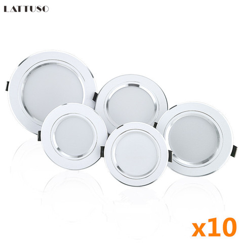 10 unids/lote LED Downlight 5W 9W 12W 15W 18W empotrado ronda lámpara de techo LED 220V AC-240V iluminación interior blanco cálido blanco frío ► Foto 1/6